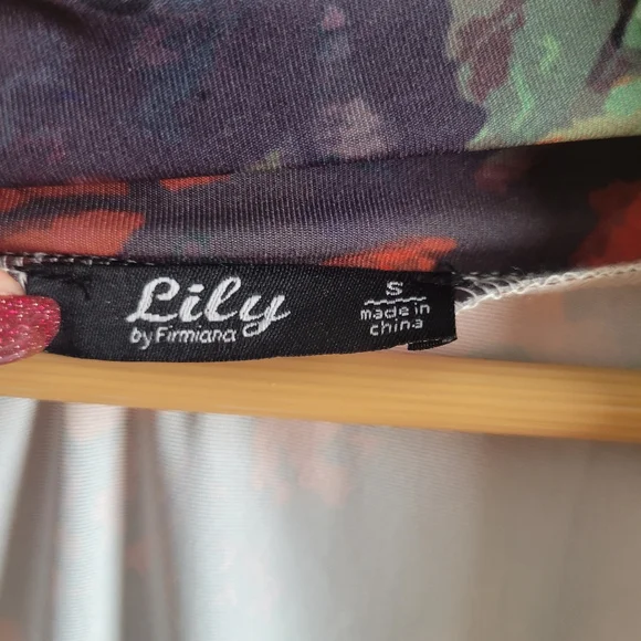 Lily by Firmiana Sheer Modern Camo Leaf Print Open Front Cardigan Size S - Picture 2 of 6